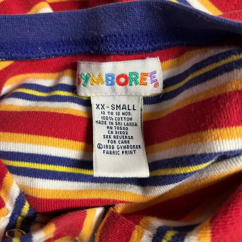 Vintage 1998 Gymboree Rainbow Tag Onesie XX-Small 12-18 Months Stripes
